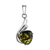 Silver Pendant With Bright Green Amber The Acapulco, image 