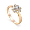 Elegant Gold Plated Ring With Crystals, Ring Size: 6.5 / 17, image 