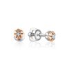 Silver Golden Floral Studs With Diamonds The Diva, image 