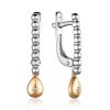 Silver Earrings With Golden Diamond Dangles The Diva, image 