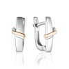 Silver Earrings With Diamonds And Golden Accents The Diva, image 