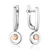 Silver Dangle Earrings With Diamonds And Gold Details The Diva, image 