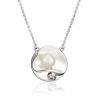 Adorable Silver Necklace With Cultured Pearl Pendant The Serene, image 