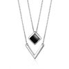 Silver Necklace With Two Geometric Pendants, image 