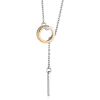 Amazing Silver Necklace With Round Golden Pendant And Diamond The Diva, image 