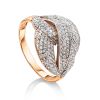 Golden Cocktail Ring With Profusion Of Crystals, Ring Size: 9.5 / 19.5, image 