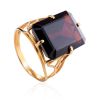 Geometric Golden Ring With Synthetic Garnet, Ring Size: 8.5 / 18.5, image 