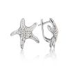 Silver Starfish Earrings With Crystals The Jungle, image 