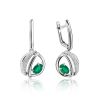 Classy Silver Dangle Earrings With Agate And Crystals, image 