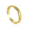 Modern classic textured gold-plated silver ring The Liquid, Ring Size: Adjustable, image 