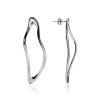 Smooth Stylish Silver Earrings The Liquid, image 