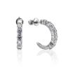 Silver Studs With White Crystals							, image 