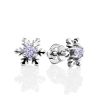 Silver Snowflake Stud Earrings With Lilac Crystals The Aurora							, image 