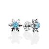 Silver Snowflake Studs With Crystals The Aurora						, image 