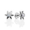Silver Snowflake Stud Earrings With Crystals The Aurora									, image 