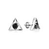 Triangle Silver Studs With Black Crystals The Aurora								, image 
