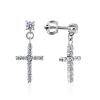 Sparkling Silver Cross Drop Earrings The Aurora								, image 