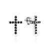 Bold Black Crystal Cross Studs The Aurora				, image 