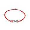 Red Lace Friendship Bracelet With Crystal Infinity Charm						, Length: 18, image 