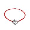 Red Lace Friendship Bracelet With Lotus Charm 							, Length: 16, image 