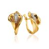 Diamond Floral Earrings In Gold, image 