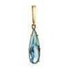 Classy Golden Pendant With Aquamarine, image 