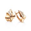 Golden Earrings With Crystal Rows, image 