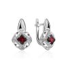 Ornate Silver Ring With Garnet And Crystals, image 