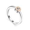 Silver Golden Ring With Solitaire Diamond The Diva, Ring Size: 6.5 / 17, image 
