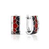 Silver Earrings With Two Toned Enamel, image 