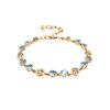 Wonderful Golden Link Bracelet With Topaz, image 