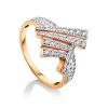Crystal Encrusted Golden Ring, Ring Size: 9.5 / 19.5, image 