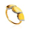 Classy Gold Plated Ring With Crystals, Ring Size: 8 / 18, image 