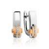 Silver Earrings With Golden Elements And Diamonds The Diva, image 