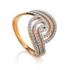 Curvaceous Golden Ring With Crystals, Ring Size: 10 / 20, image 