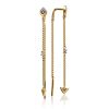 Gold Plated Chain Dangles With Crystals, image 