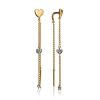 Refined Gold Plated Dangle Earrings With Crystals, image 