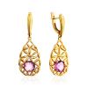 Fabulous Laced Dangles With Lilac Crystals, image 