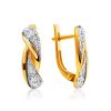 Classy Gold Plated Earrings With Crystals, image 