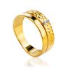 Gold Plated Band Ring With Crystals, Ring Size: 6 / 16.5, image 