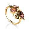 Classy Gold Plated Ring With Crystals, Ring Size: 7 / 17.5, image 