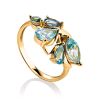Fabulous Gold Plated Ring With Blue Crystals, Ring Size: 7 / 17.5, image 