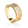 Laced Gold Plated Band Ring, Ring Size: 7 / 17.5, image 
