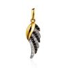 Gold Plated Pendant With Black And White Crystals, image 