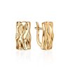 Textured Gold Plated Earrings, image 