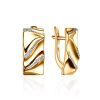 Luminous Gold Plated Earrings With Crystals, image 
