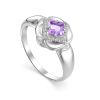 Voluptuous Silver Ring With Amethyst And Crystals, Ring Size: 7 / 17.5, image 