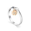 Silver Ring With Golden Diamond Flower Dangle The Diva, Ring Size: 6.5 / 17, image 