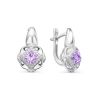 Chic Silver Earrings With Amethyst And Crystals, image 