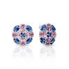 Classy Silver Earrings With Multicolor Crystals, image 